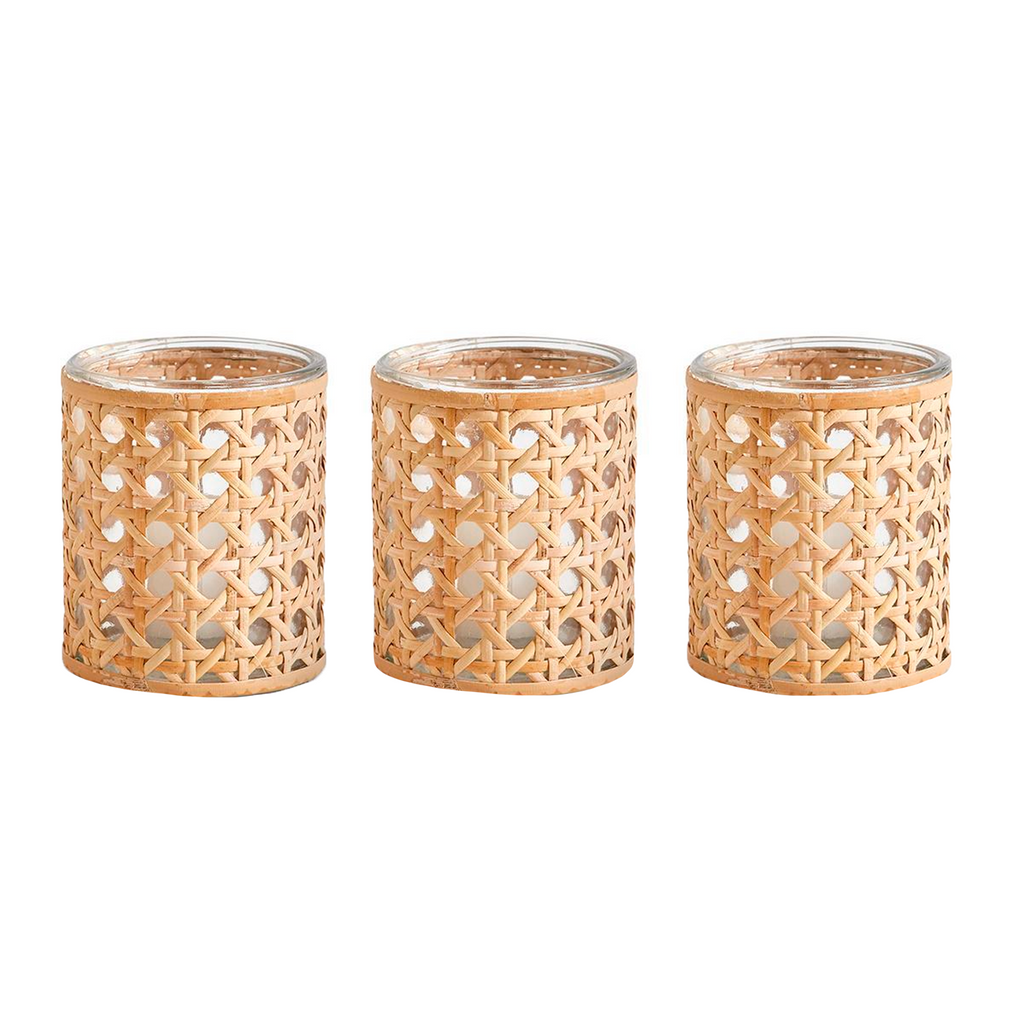 Lumingnon S3 Cane Webbing Candleholder Vase - The Well Appointed House