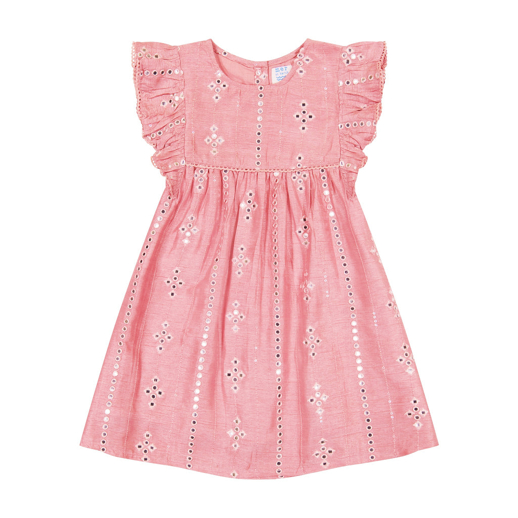 Luxe Mathilde Girl's Dress Rose Silk Dupioni - The Well Appointed House