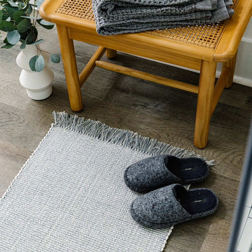 Cali Bath Mat in Marled Grey - The Well Appointed House