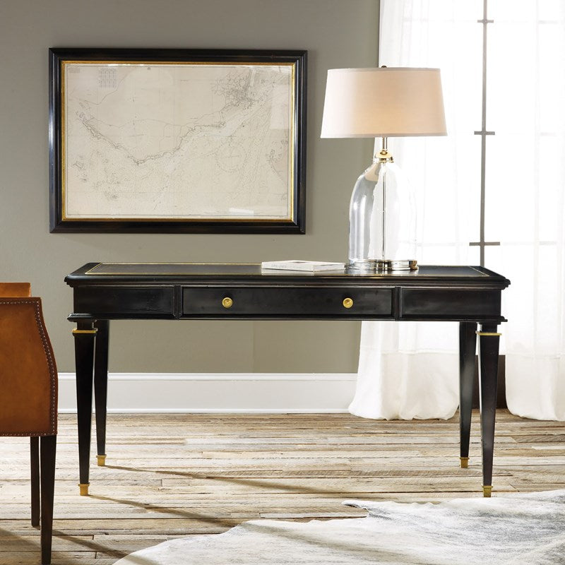 Modern History Ebonized Classical Writing Table - The Well Appointed House