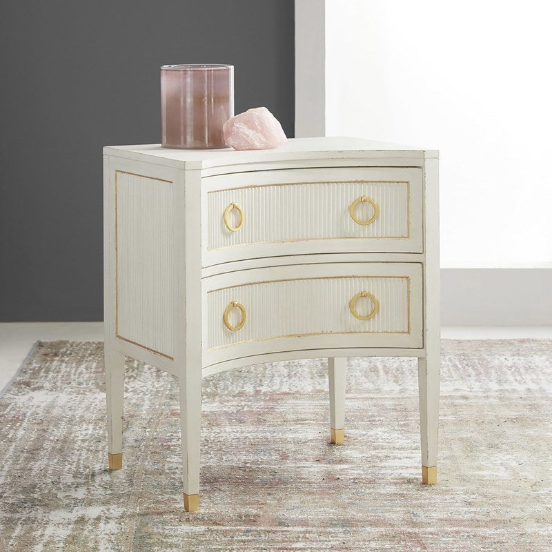 Modern History Swedish Reeded Two Drawer Nightstand - The Well Appointed House