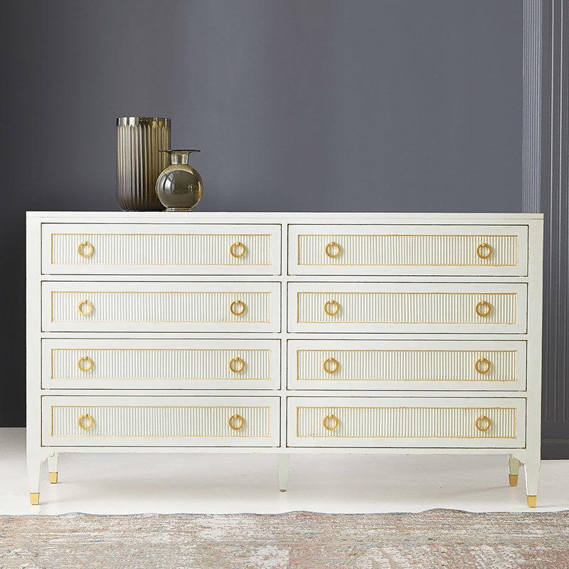 Modern History Swedish Reeded Eight Drawer Dresser - The Well Appointed House