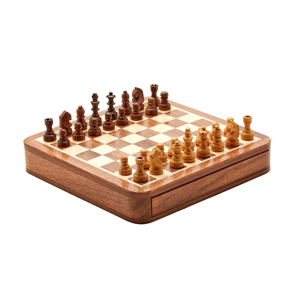 Magnetic Chess Set in Hand Crafted Wooden Box - The Well Appointed House