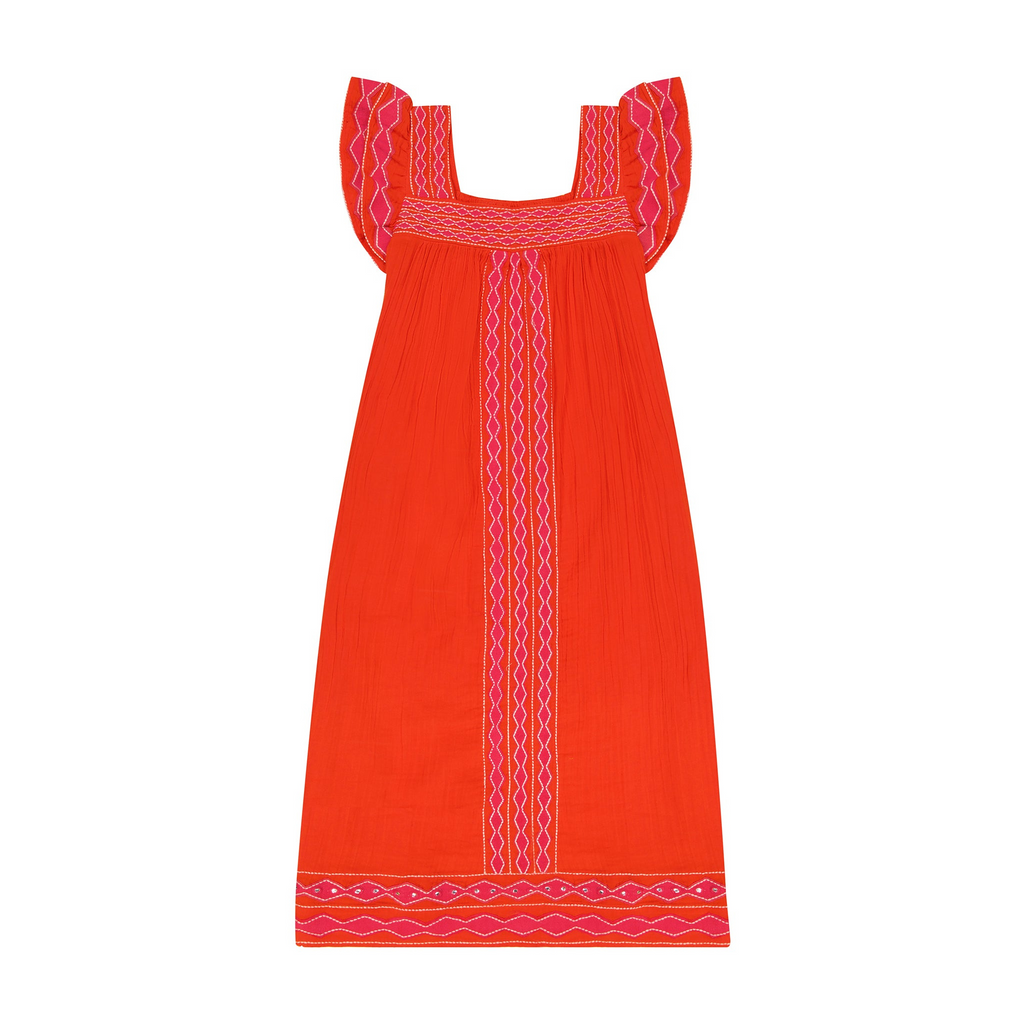 Maxi Sandrine Women's Dress in Poppy Embroidery - The Well Appointed House