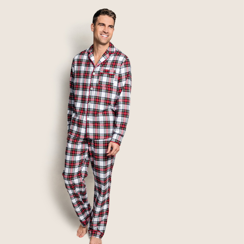 Men's Brushed Cotton Pajama Set in Balmoral Tartan - The Well Appointed House