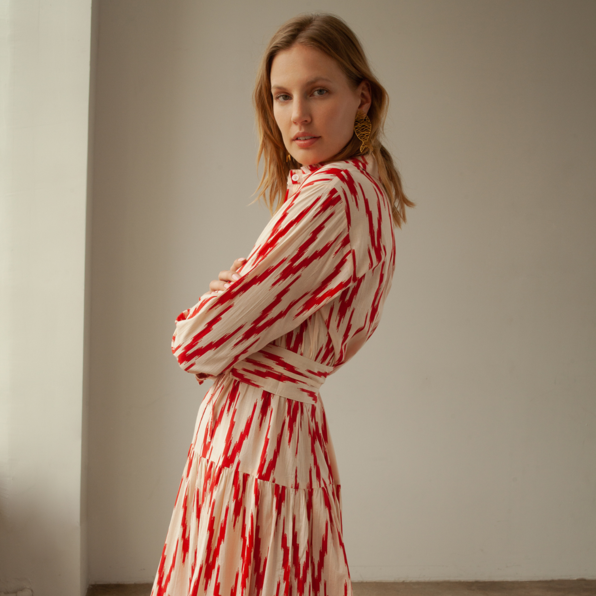 red ikat dress Meredith Ikat Dress Red L