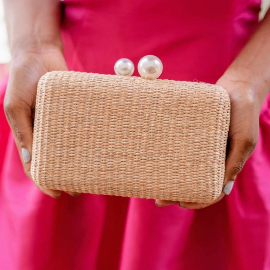 Mimi Pearl Top - Straw Clutch - The Well Appointed House