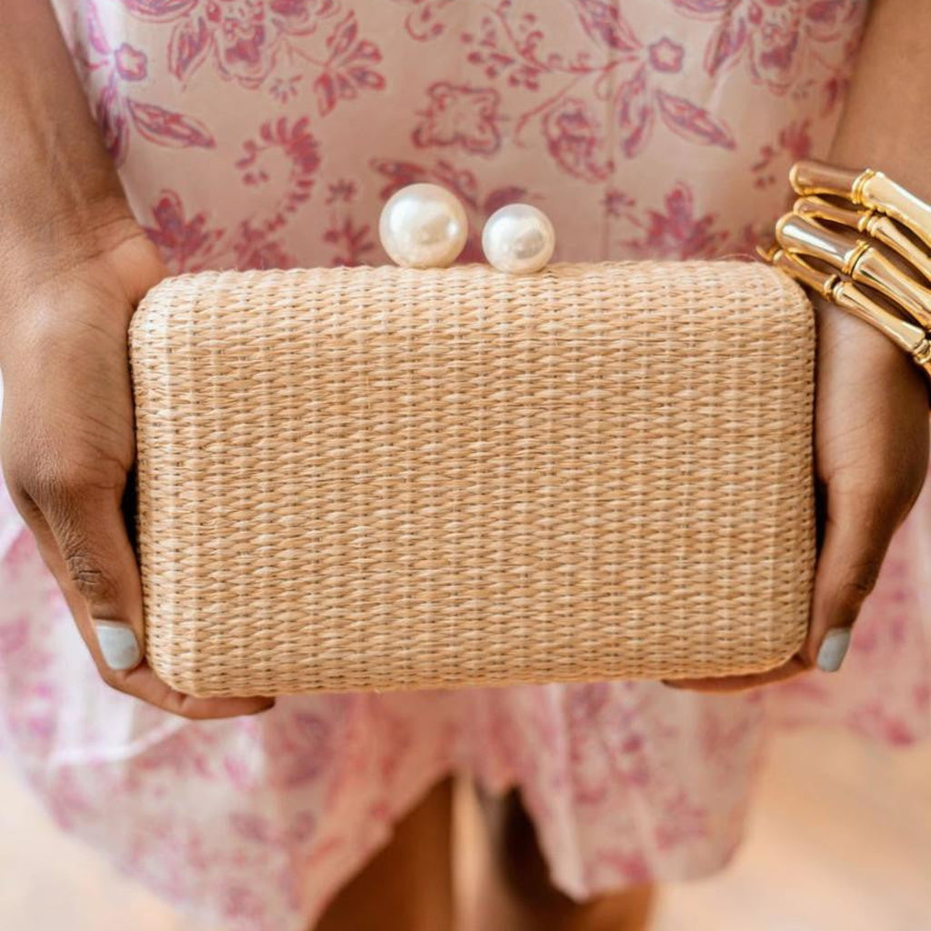 Mimi Pearl Top - Straw Clutch - The Well Appointed House