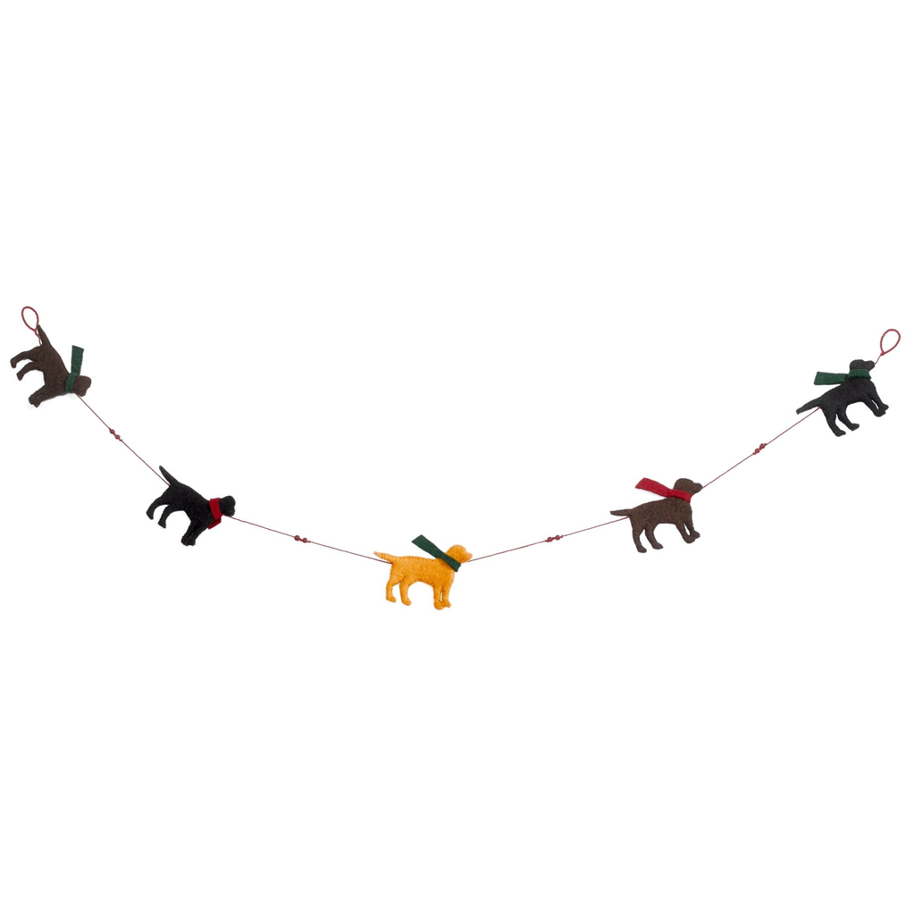 Mini Dog Christmas Garland and Bunting Hand Felted Wool - The Well Appointed House