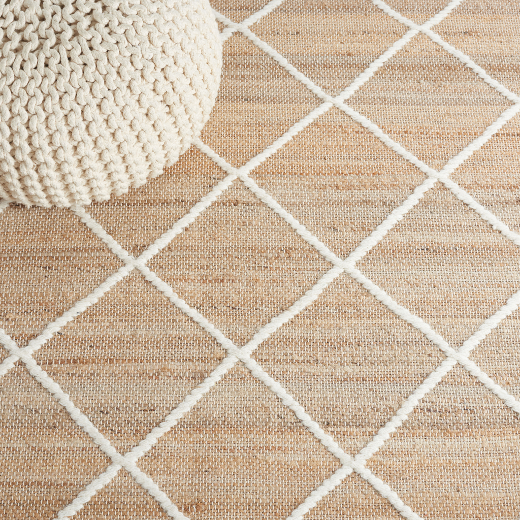 Natural Fiber Area Rug With Lattice Design - The Well Appointed House