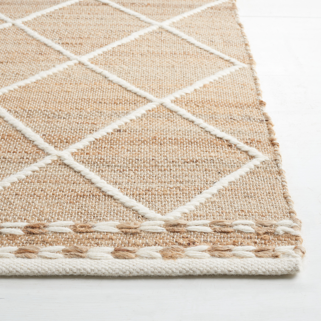 Natural Fiber Area Rug With Lattice Design - The Well Appointed House