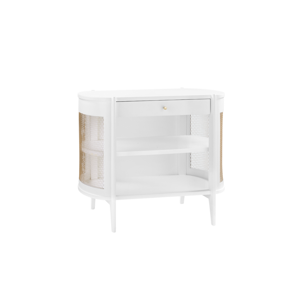 Lacquered Wood Nadia Side Table in Vanilla - Side & Accent Tables - The Well Appointed House