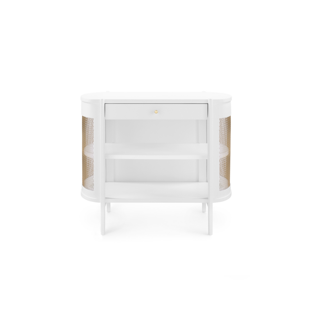 Lacquered Wood Nadia Side Table in Vanilla - Side & Accent Tables - The Well Appointed House