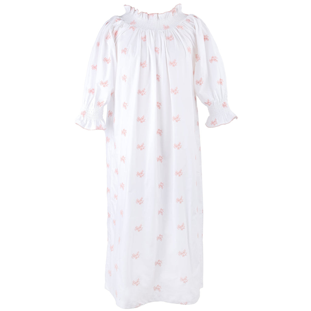 Nancy Cotton Embroidered Long Sleeve Nightgown - The Well Appointed House 
