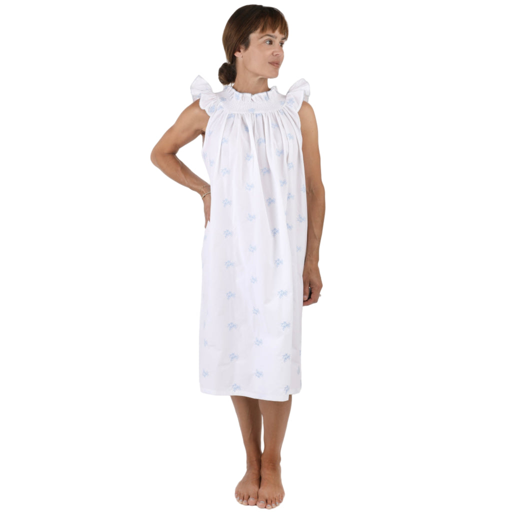 Nancy Cotton Embroidered Nightgown - The Well Appointed House 