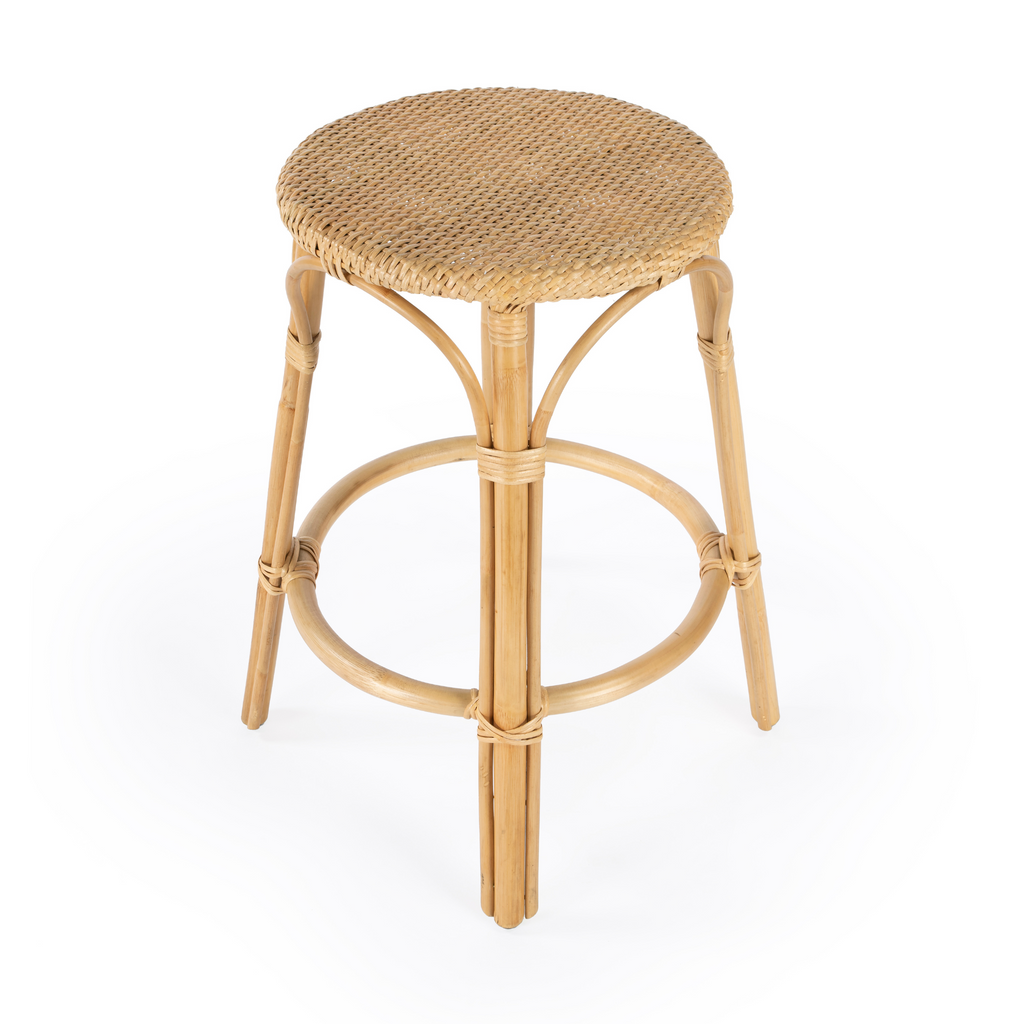Della Brass Bamboo Bar Stool with Back