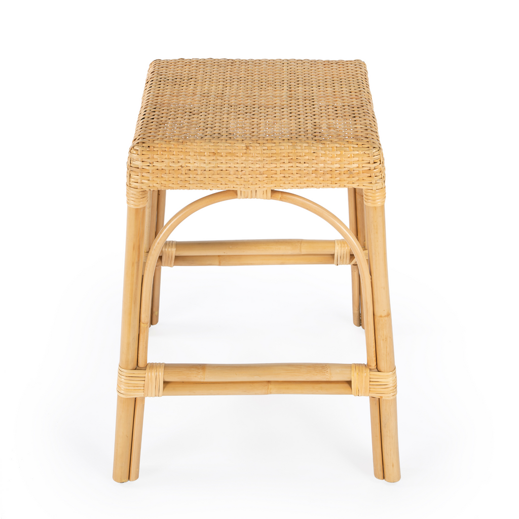 Natural Rattan Frame Rectangular Counter Stool - The Well Appointed House