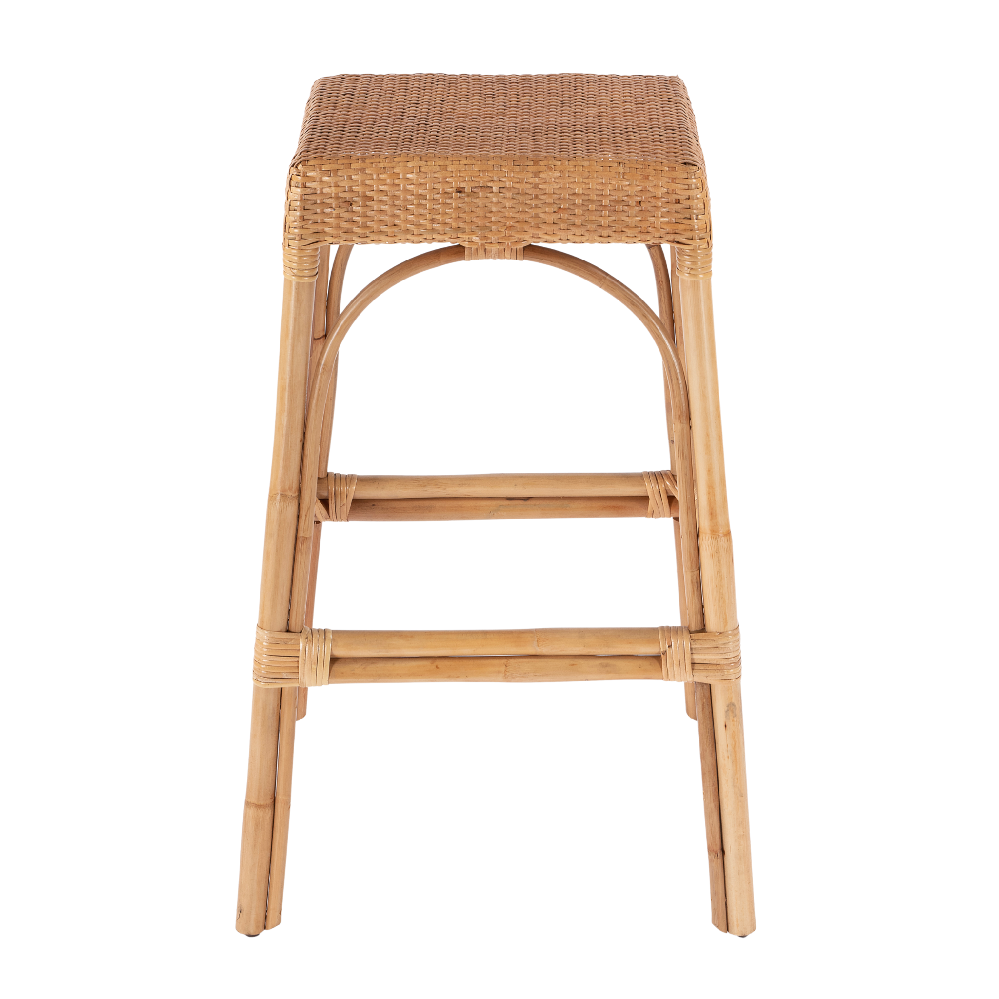 Natural Woven Rattan Backless Bar Stool – The Well Appointed House