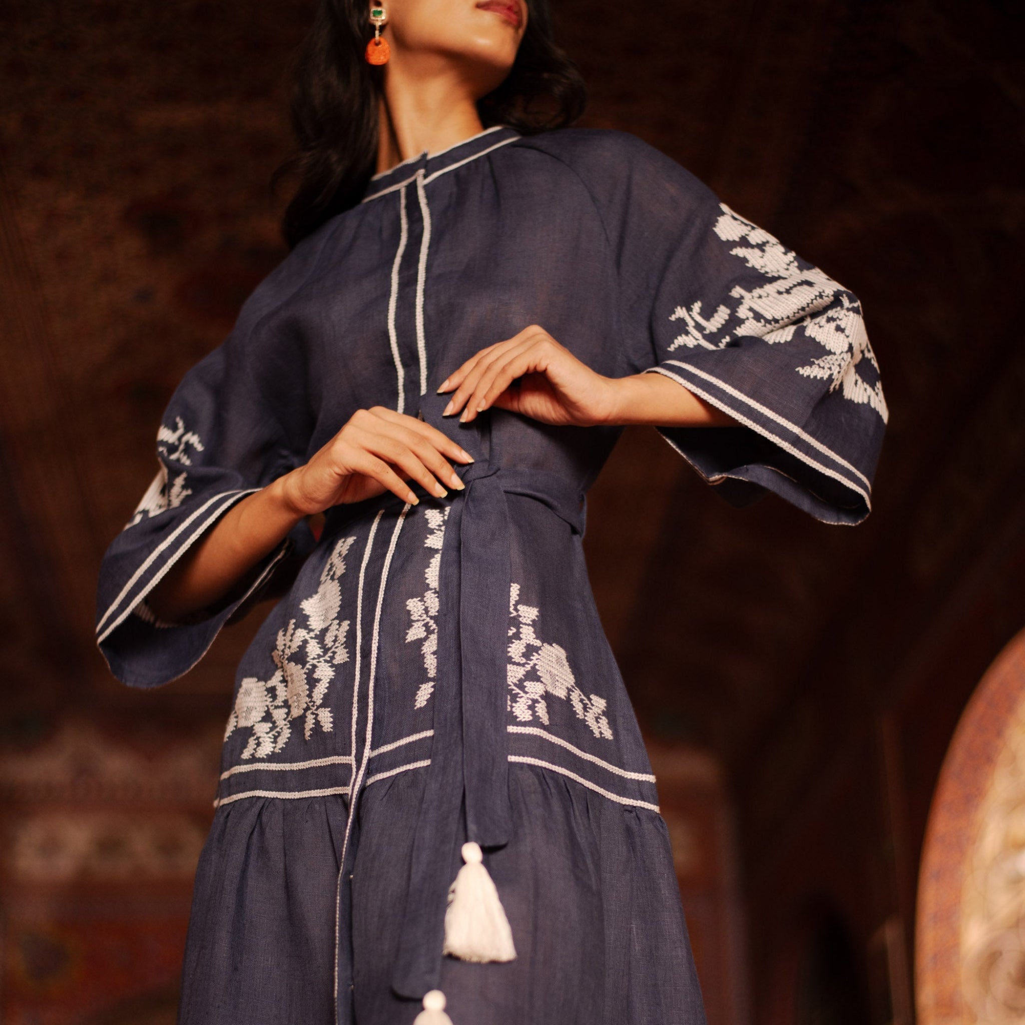 blue swan dress Stolen Stores SWAN MAXI SLIP LACE DRESS IN DUSTY BLUE