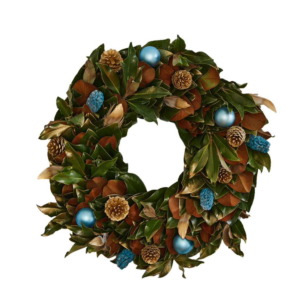 Nordic Noel Magnolia Wreath-The Well Appointed House