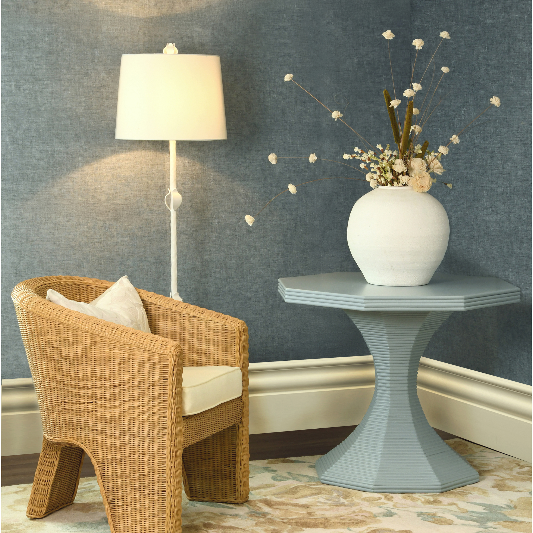 Octagonal Rattan Reeded Feature Table - Available in Two Sizes – The ...