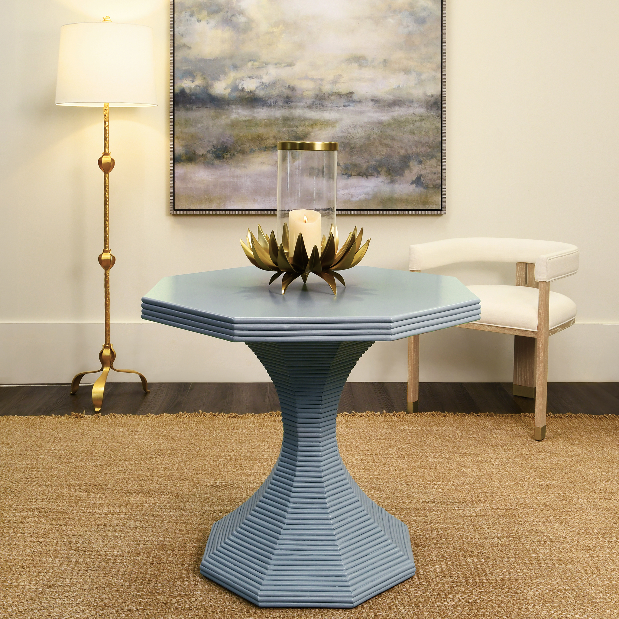 Octagonal Rattan Reeded Feature Table - Available in Two Sizes – The ...