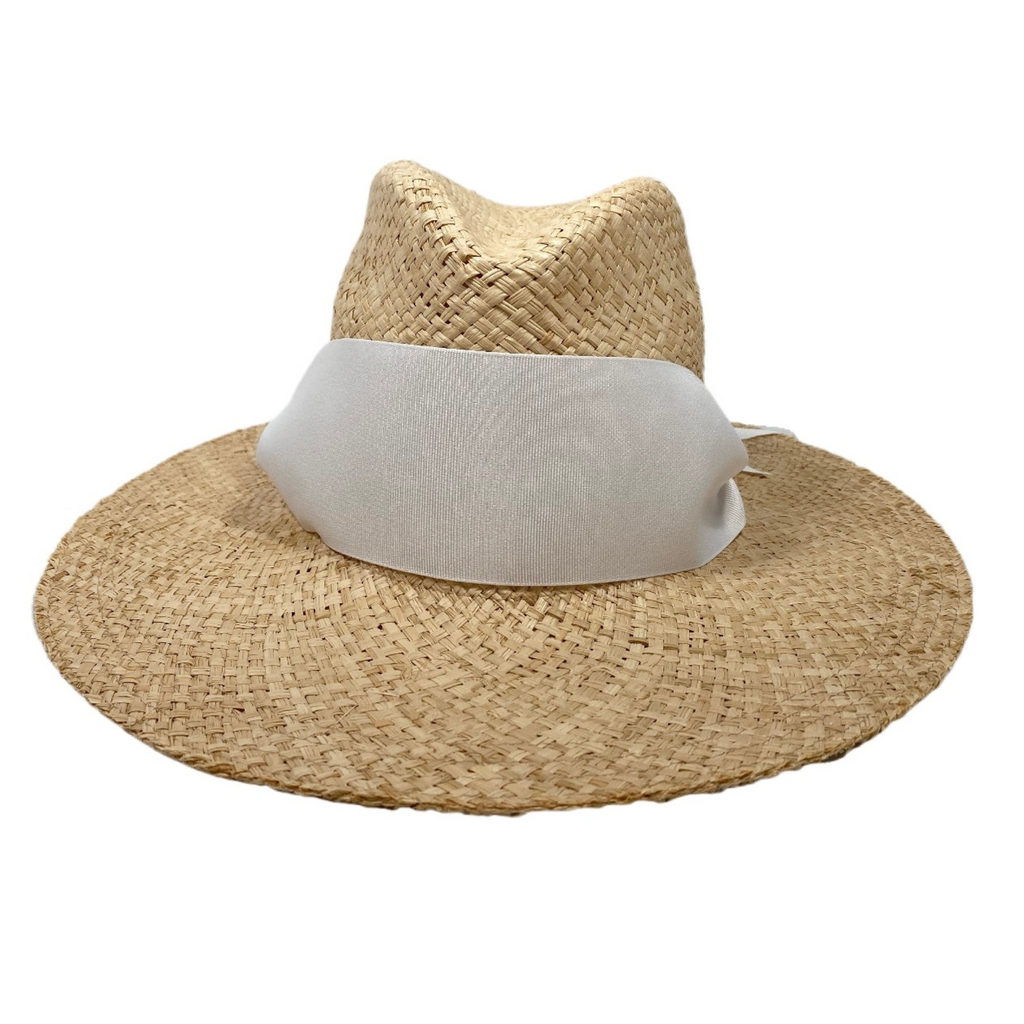 Oleander Sun Hat - Wide White Grosgrain Ribbon - The Well Appointed House