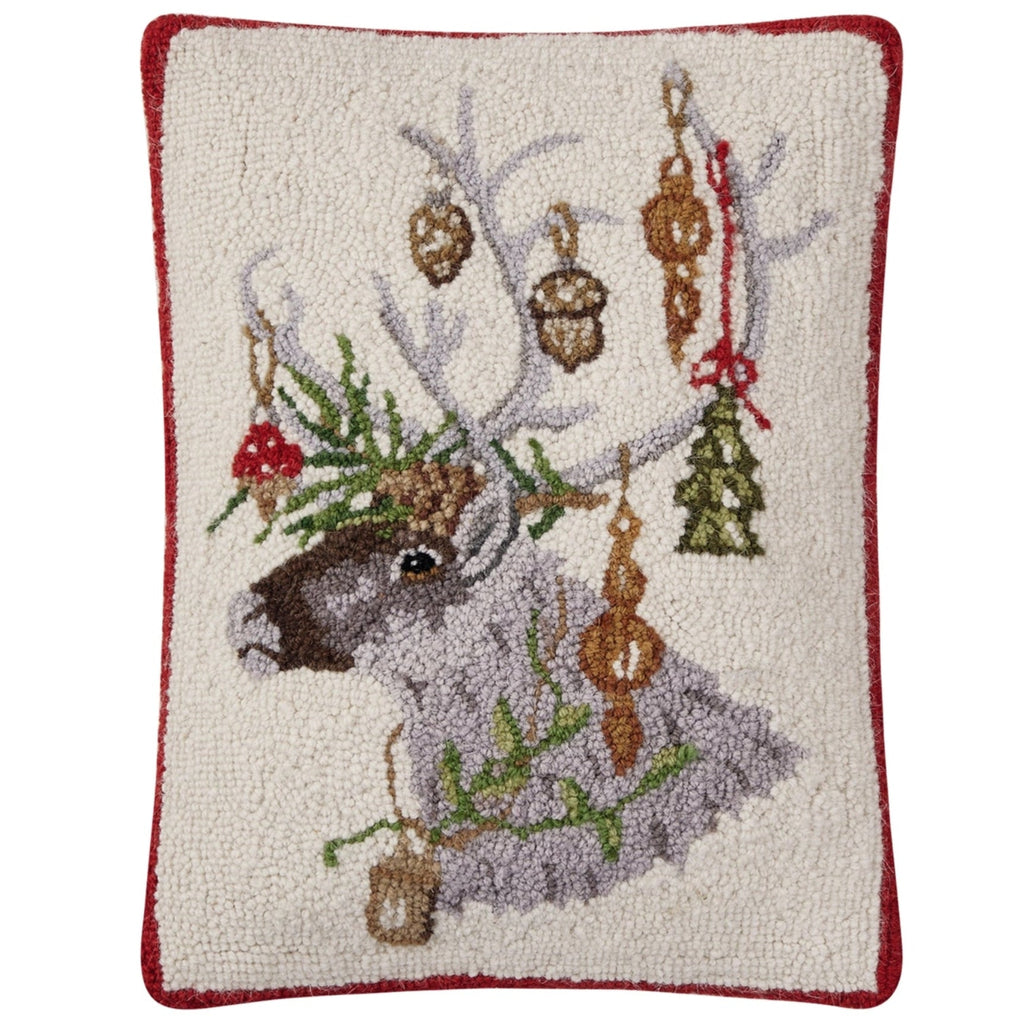 Ornament Decorated Reindeer Hook Pillow - The Well Appointed House 