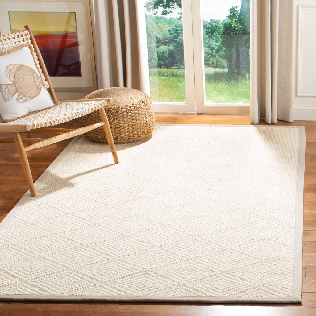 Ivory & Grey Sisal & Wool Area Rug - The Well Appoiinted House