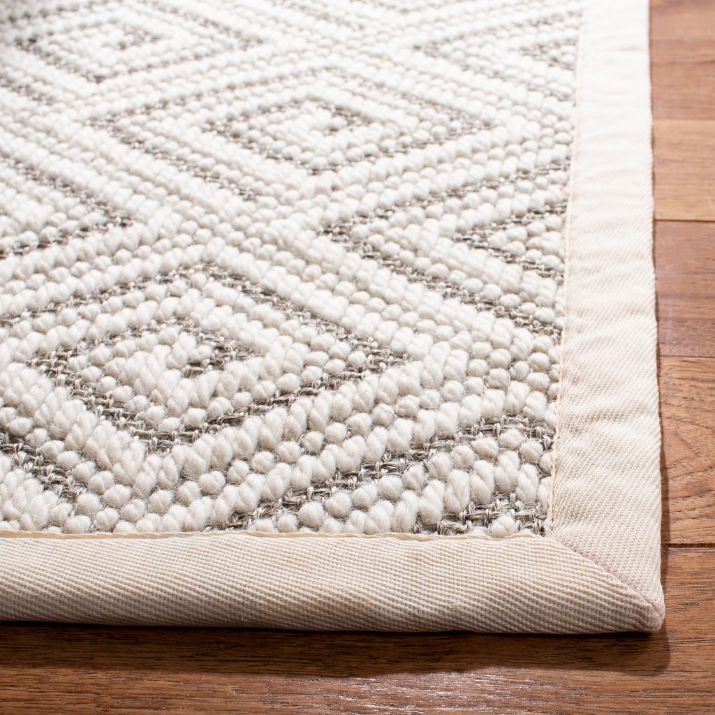 Natural & Ivory Hand Loomed Greek Key Motif Area Rug - The Well Appointed House