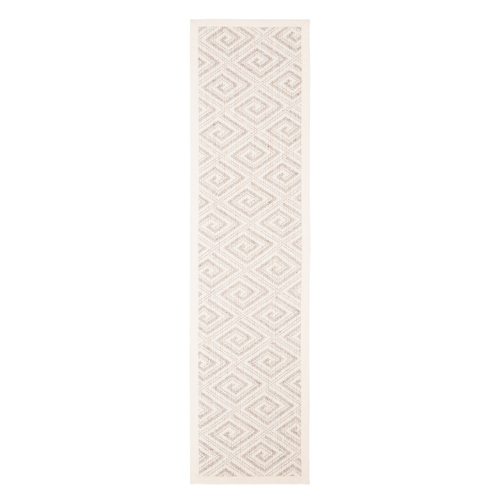Natural & Ivory Hand Loomed Greek Key Motif Area Rug - The Well Appointed House