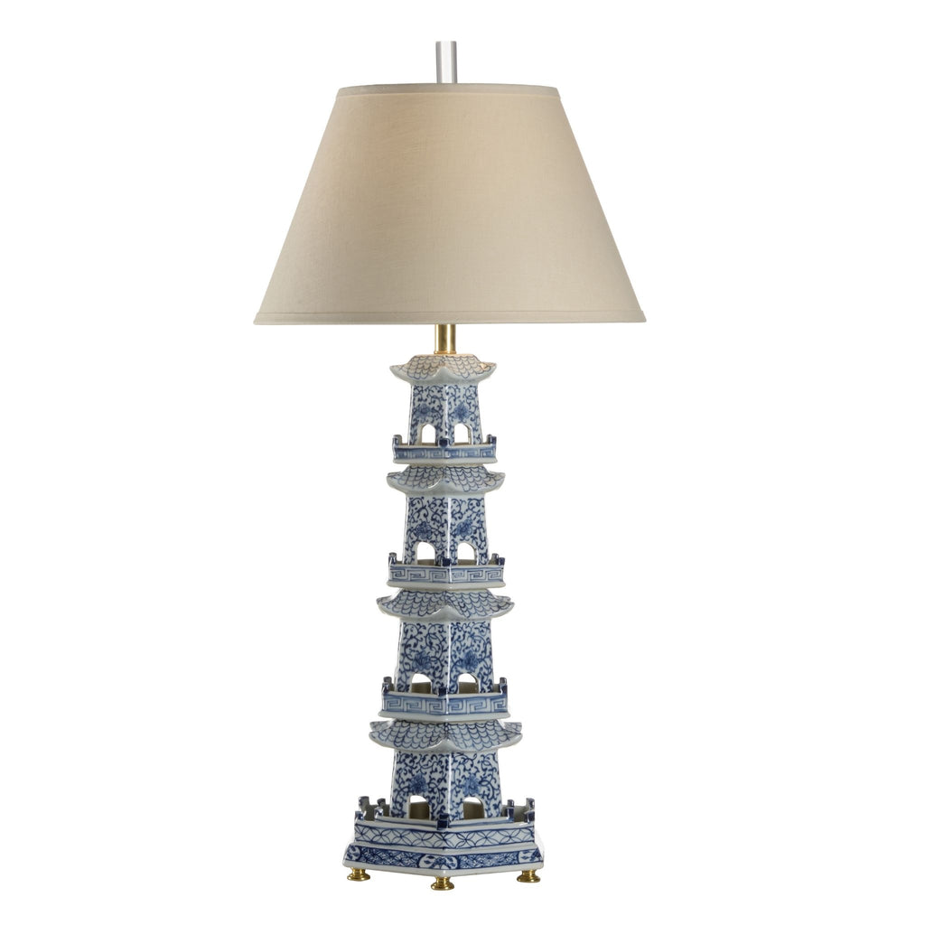 Pagoda Lamp in Blue/White - The Well Appointed House