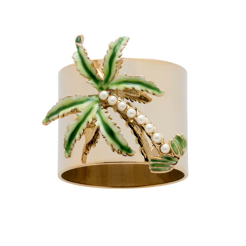 Palm Tree Napkin Rings, Set of Two - The Well Appointed House