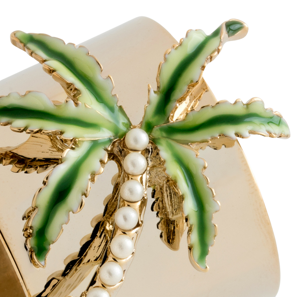 Palm Tree Napkin Rings, Set of Two - The Well Appointed House