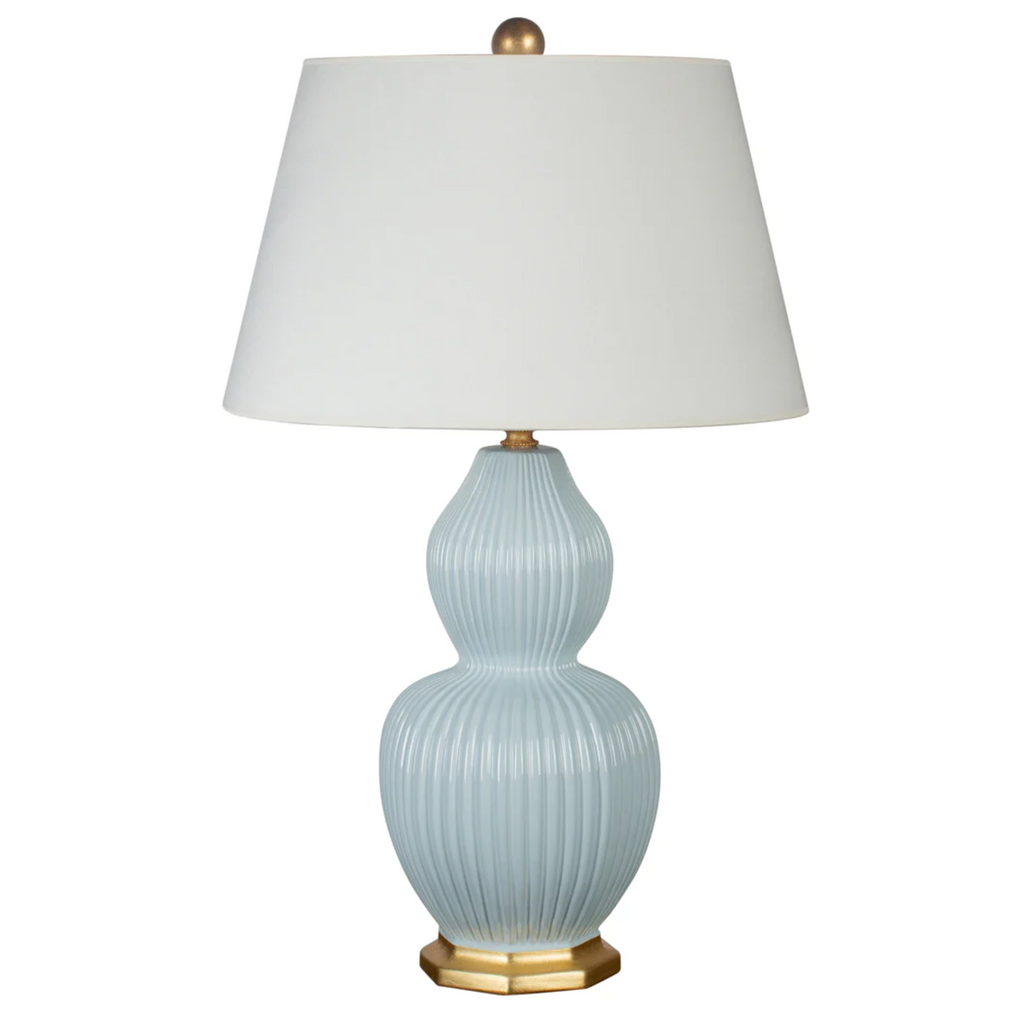 Paragon Blue Ceramic Table Lamp with Shade - The Well Appointed House