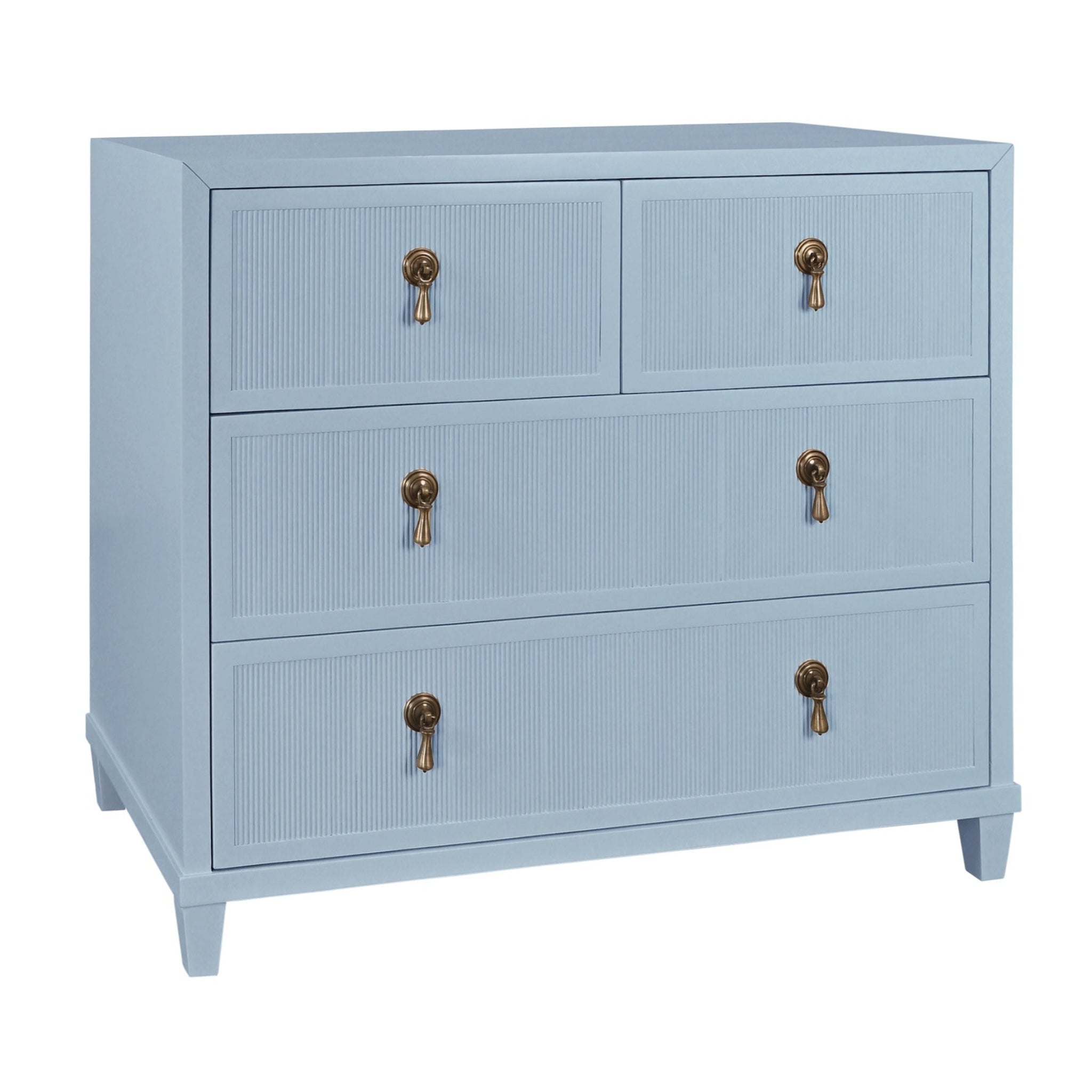 Pascal 4-Drawer Light Blue Fluted Chest – The Well Appointed House
