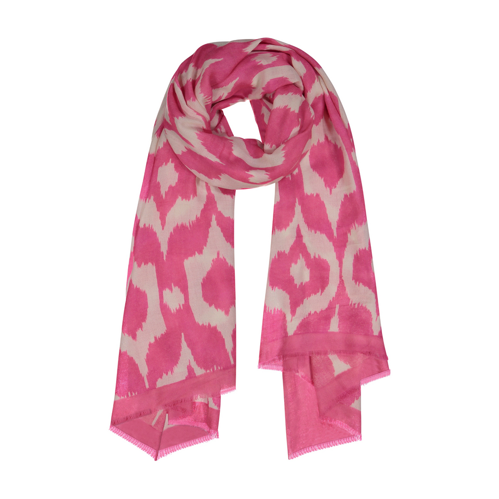 Pashmina Cashmere Shawl in Pink Ikat - The Well Appointed House