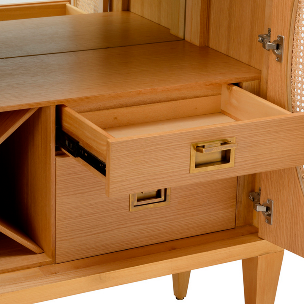 Petite Caned Bar Cabinet - The Well Appointed House