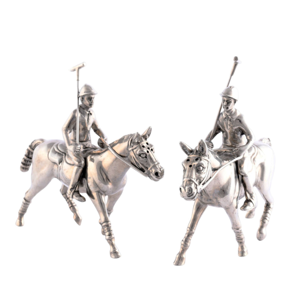 Pewter Polo Player Salt & Pepper Set - The Well Appointed House