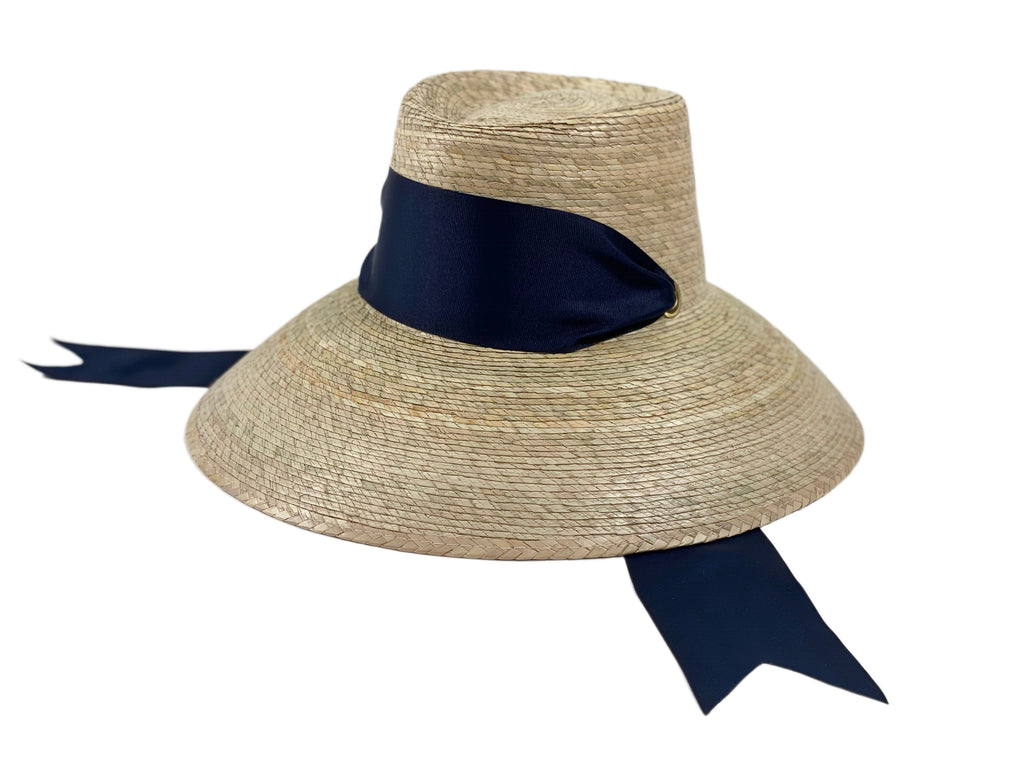 Wildflower Sun Hat - Navy Wide & Short Grosgrain Ribbon - The Well Appointed House