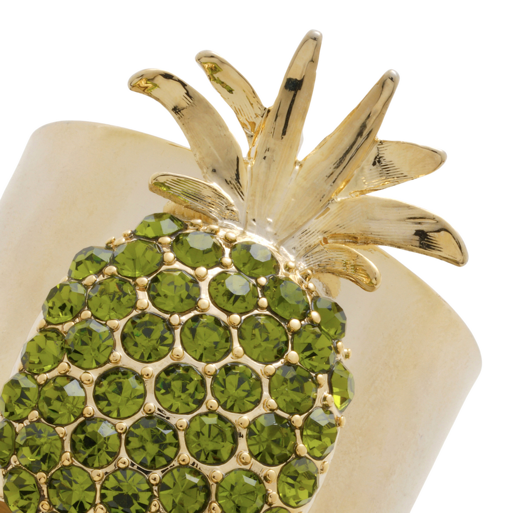 Pineapple Napkin Rings, Olive, Set of Two - The Well Appointed House
