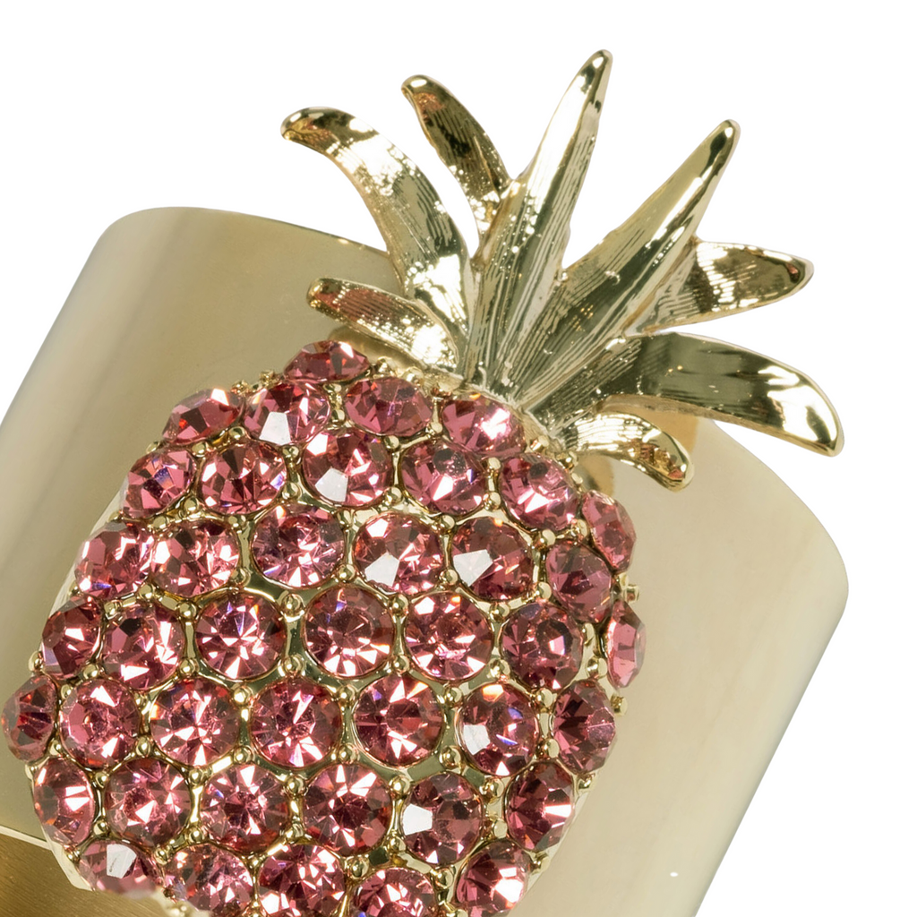 Pineapple Napkin Rings, Pink, Set of Two - The Well Appointed House