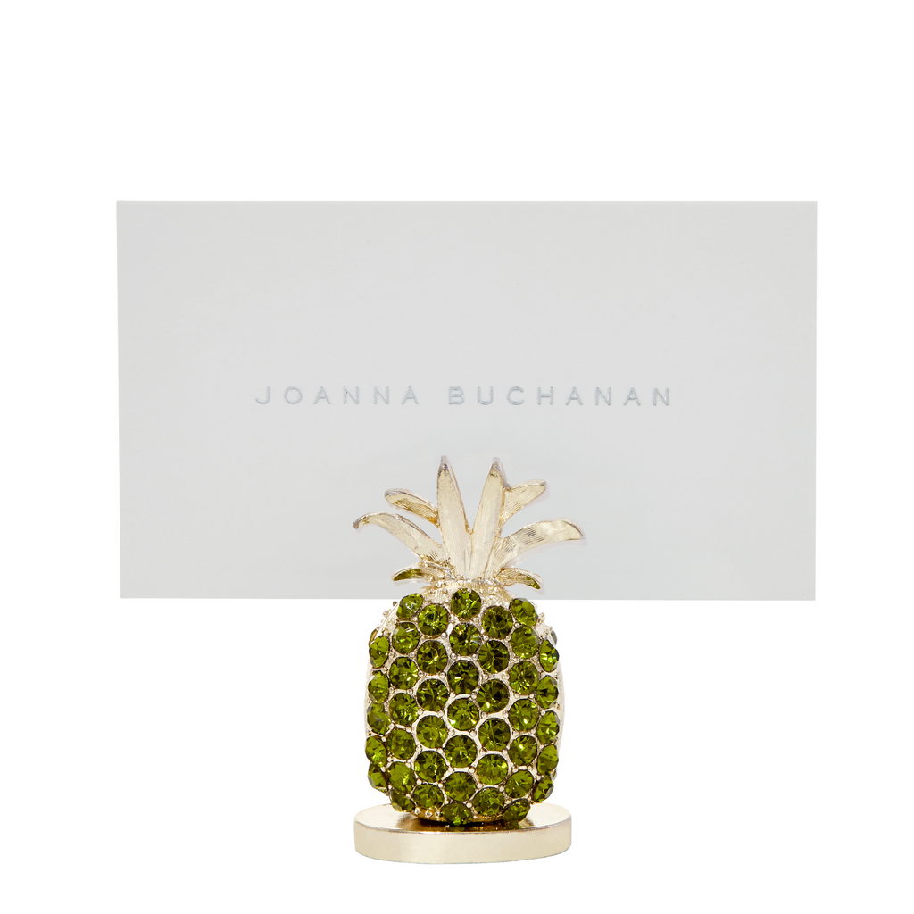 Pineapple Placecard Holders, Olive, Set of Two - The Well Appointed House