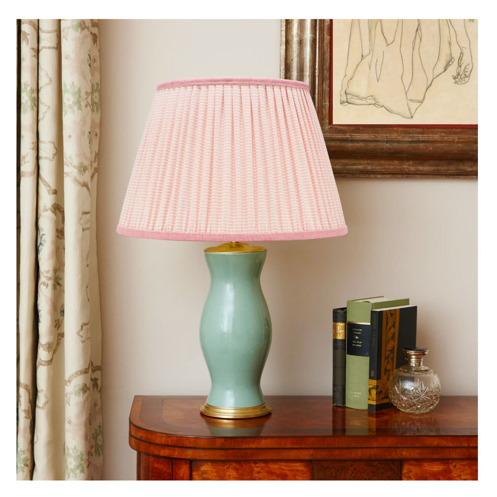 Pink Striped Pleated Lamp Shade - Available in Multiple Sizes-The Well APpointed House