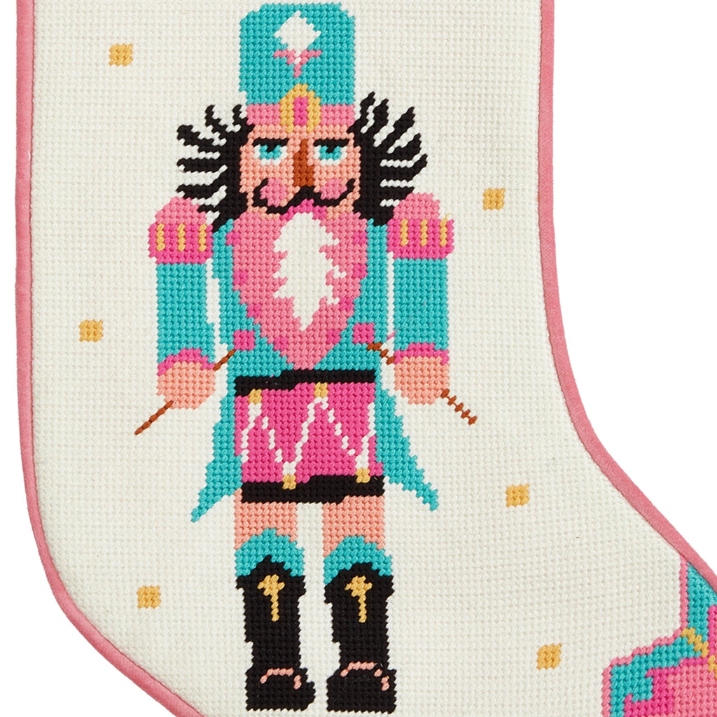 Pink Drummer Embroidered Stocking - The Well Appointed House 