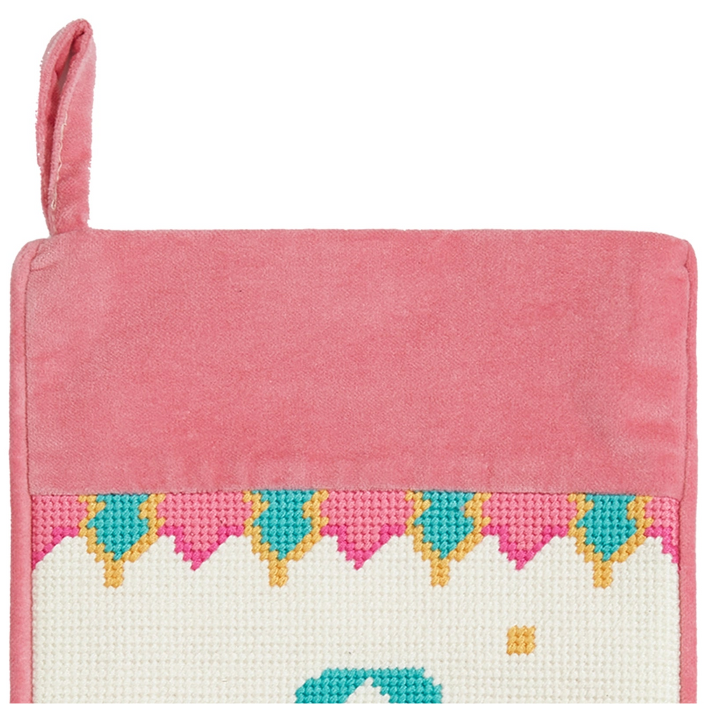 Pink Drummer Embroidered Stocking - The Well Appointed House 