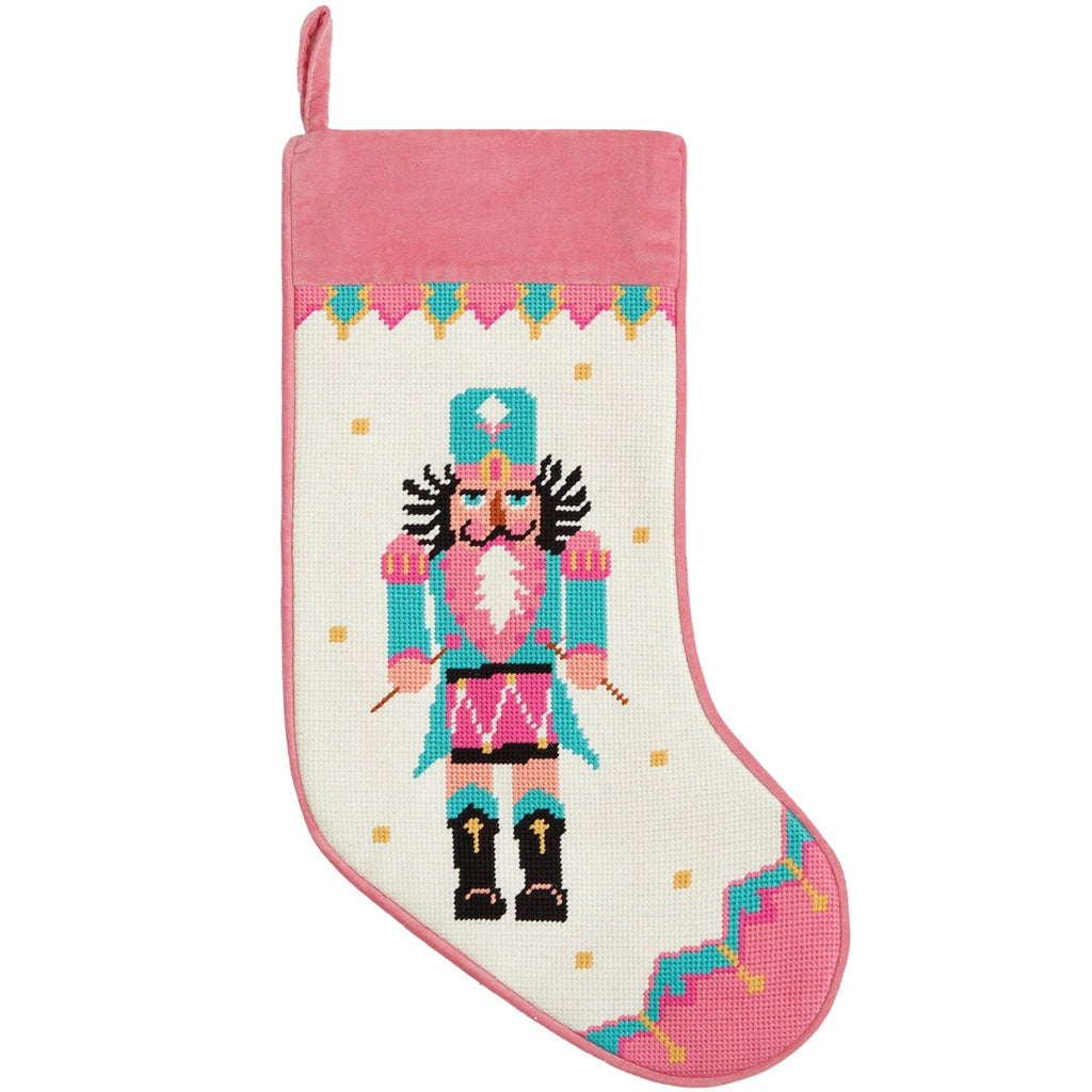 Pink Drummer Embroidered Stocking - The Well Appointed House 