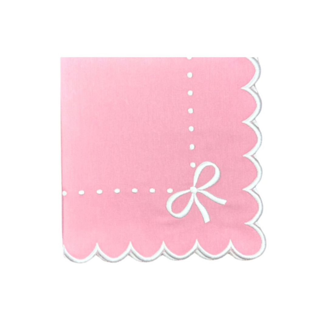 Pink Juliet Bows Napkin, Set of 4 - The Well Appointed House