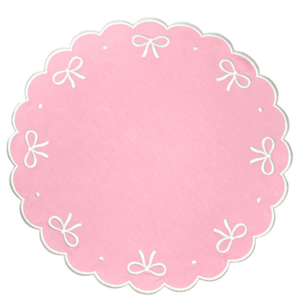 Pink Juliet Bows Placemat, Set of 4 - The Well Appointed House