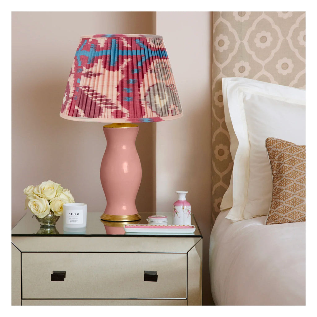 Pink and Fuschia Ikat Pleated Lamp Shade - Available in Multiple Sizes-The Well Appointed House